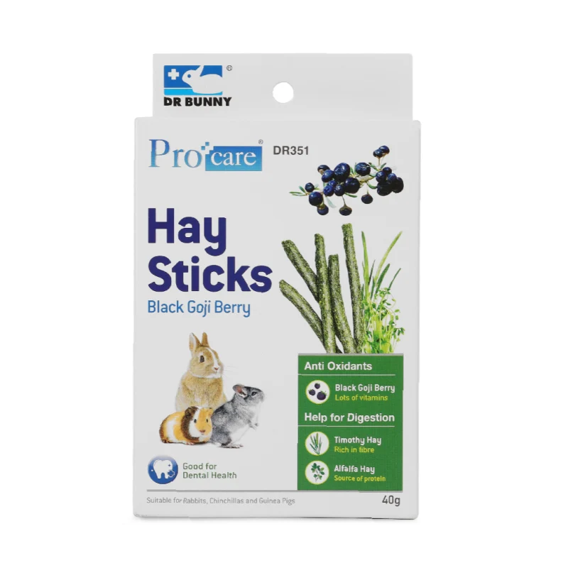 Dr. Bunny Hay Sticks Black Goji Berry – 40g