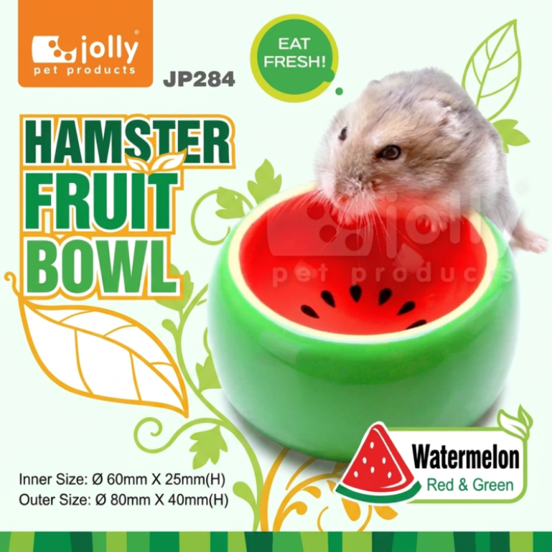 Jolly Hamster Fruit Bowl (Green+Red) - Watermelon