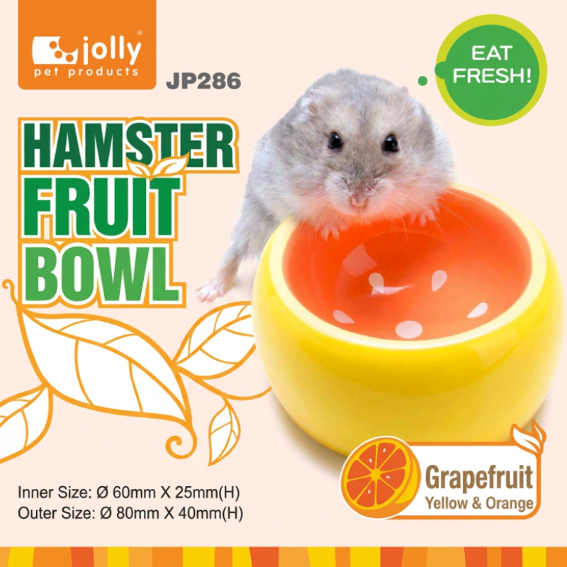 Jolly Hamster Fruit Bowl (Yellow+Orange) - Grapefruit