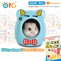 OIC Kitty-shaped Ceramic House (Blue) - S