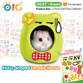 OIC Kitty-shaped Ceramic House (Green) - S